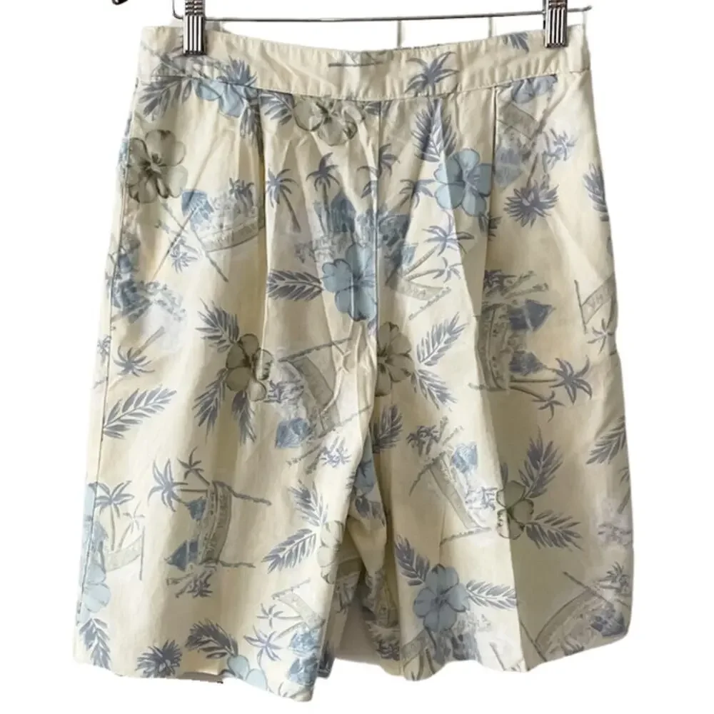 Marshall Alexander vintage Hawaii Waikiki Bermuda Shorts blue yellow size S - Picture 6 of 6